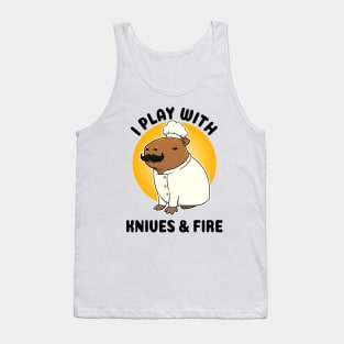 I play with knives and fire Capybara Chef Tank Top